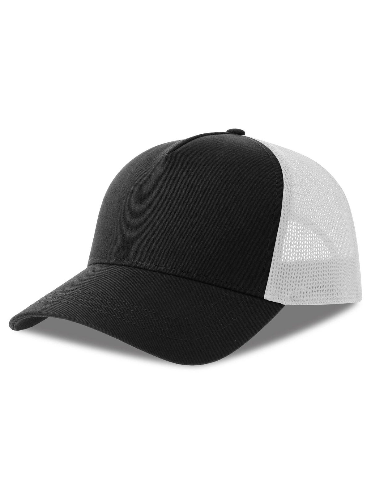 Trucker Caps Rapper Cotton-S Schwarz-Weiß bestickbar und bedruckbar – LA1970