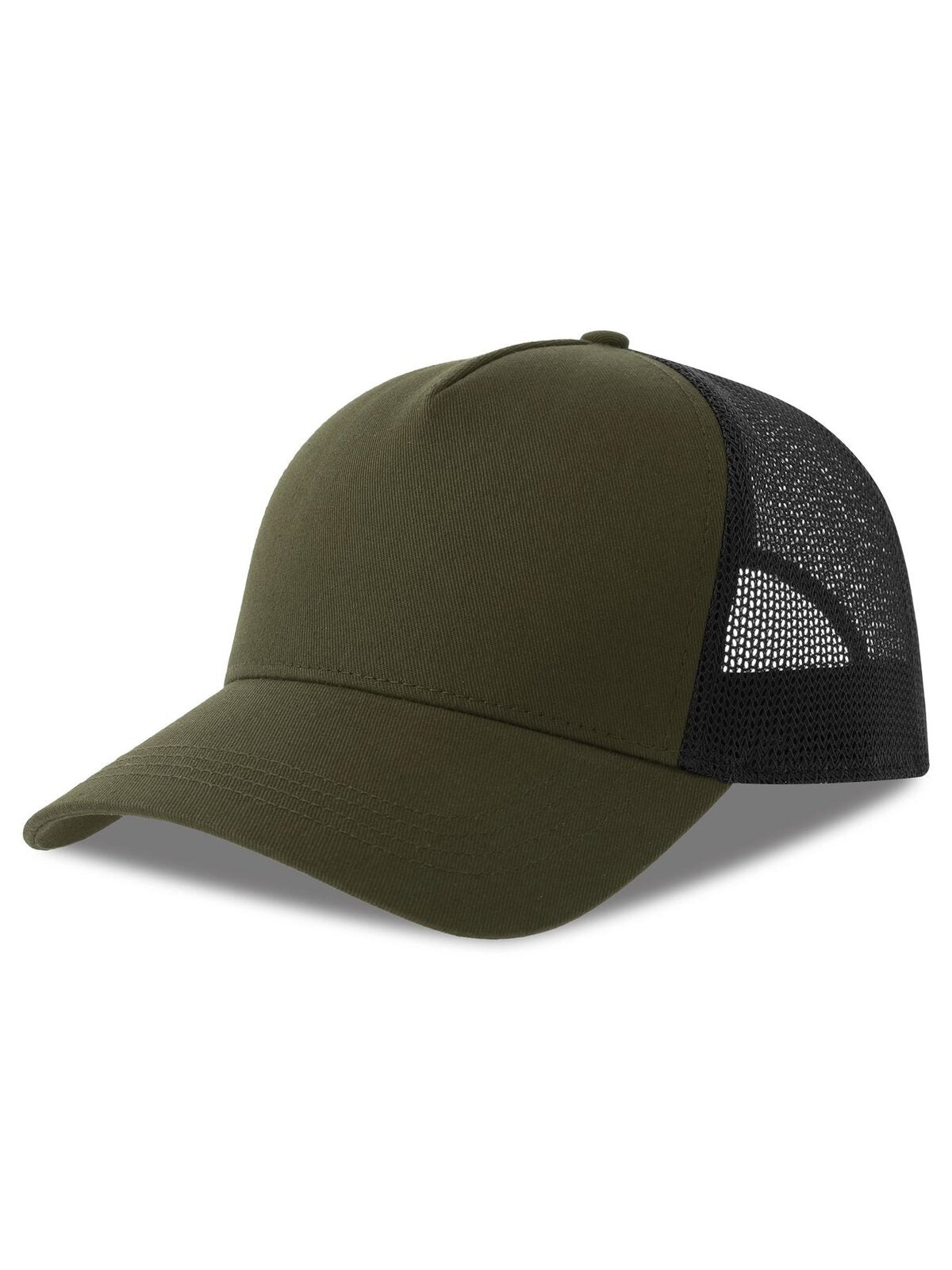 Trucker Caps Rapper Cotton-S olive-Schwarz bestickbar und bedruckbar – LA1970