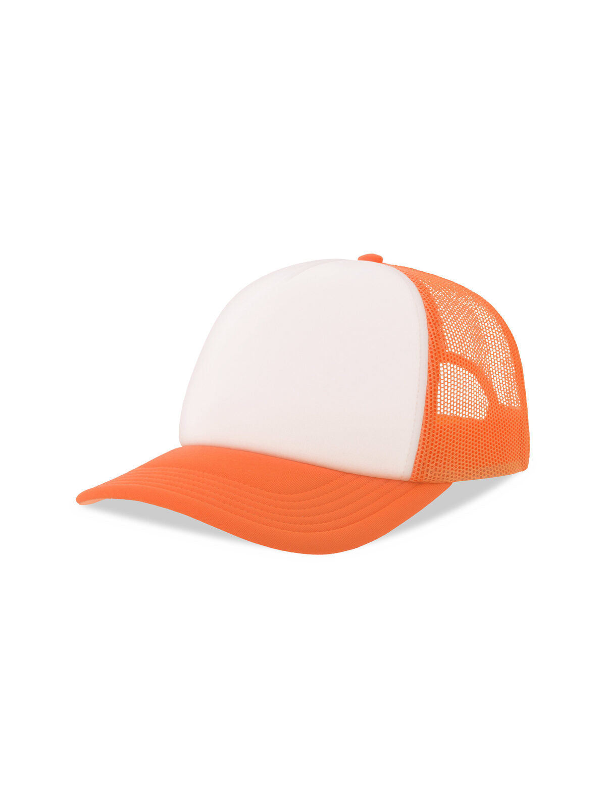 Trucker Caps Rapper-S Weiß-orange fluo bestickbar und bedruckbar – LA1970