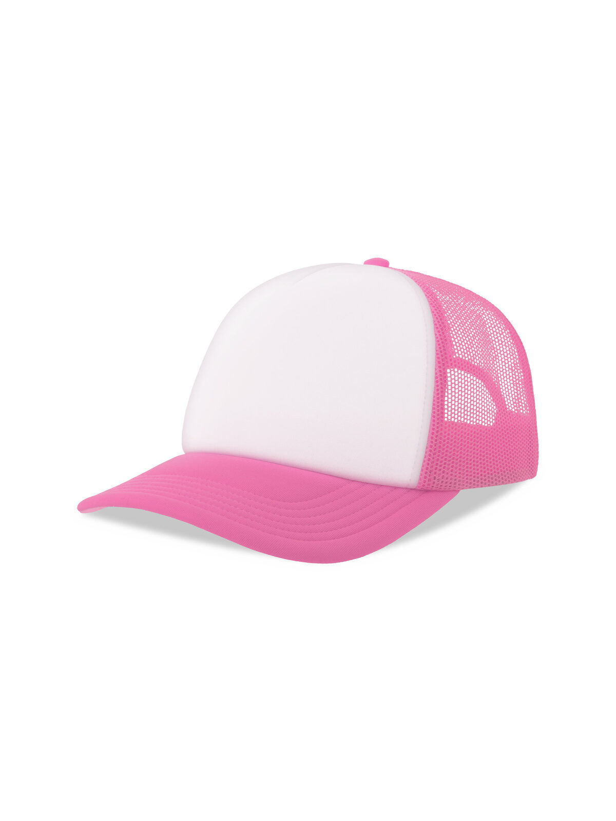 Trucker Caps Rapper-S Weiß-fucsia fluo bestickbar und bedruckbar – LA1970