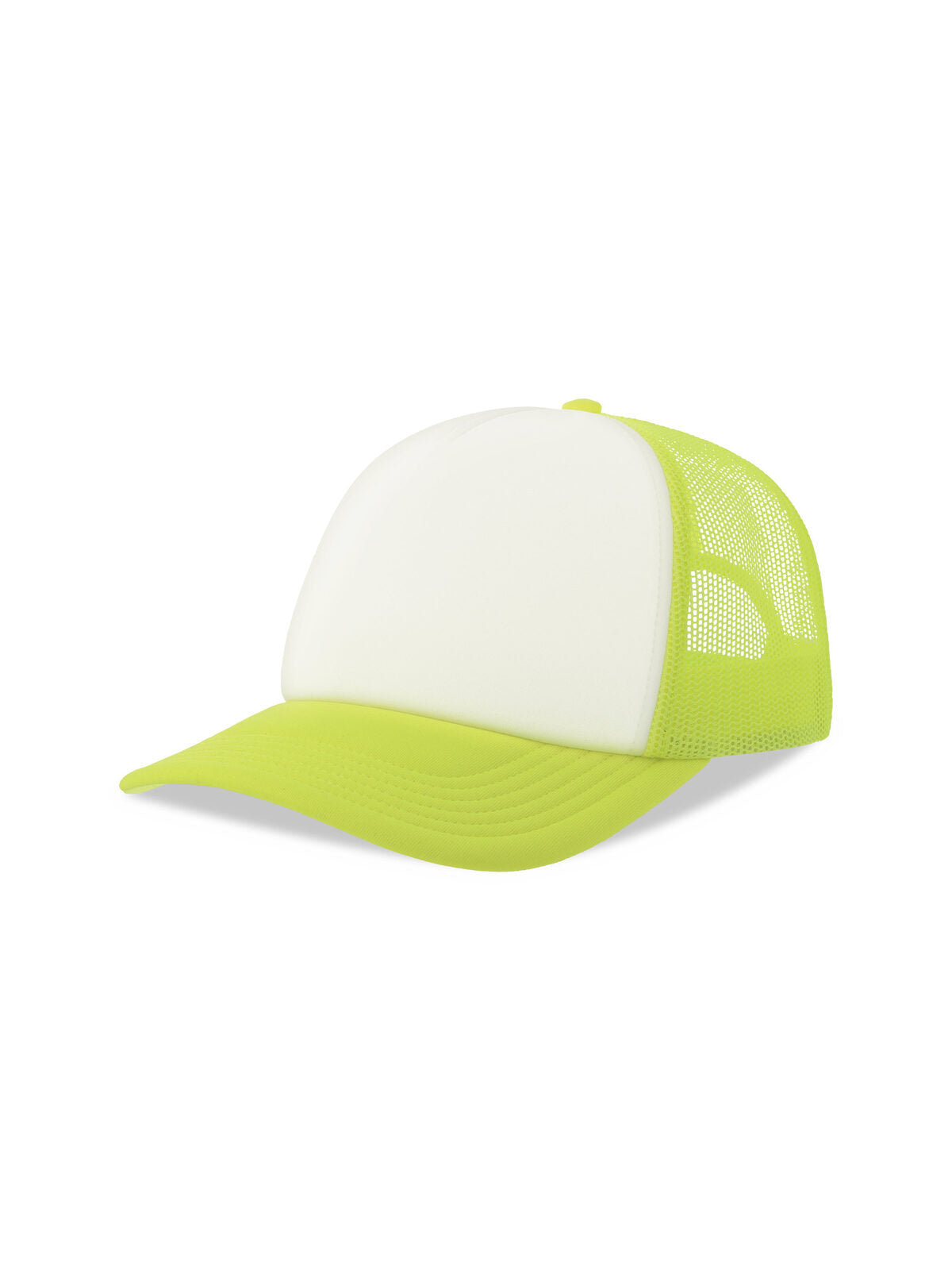 Trucker Caps Rapper-S Weiß-yellow fluo bestickbar und bedruckbar – LA1970