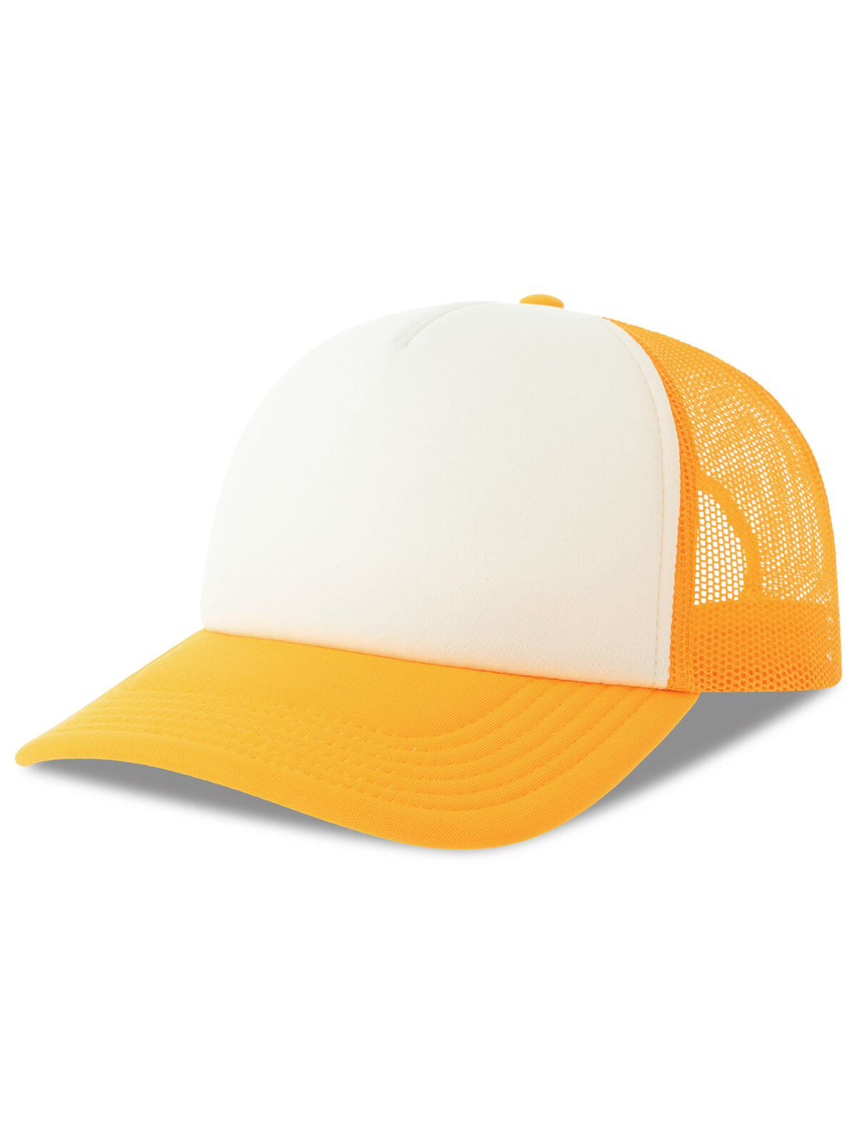 Trucker Caps Rapper-S Weiß-yellow bestickbar und bedruckbar – LA1970