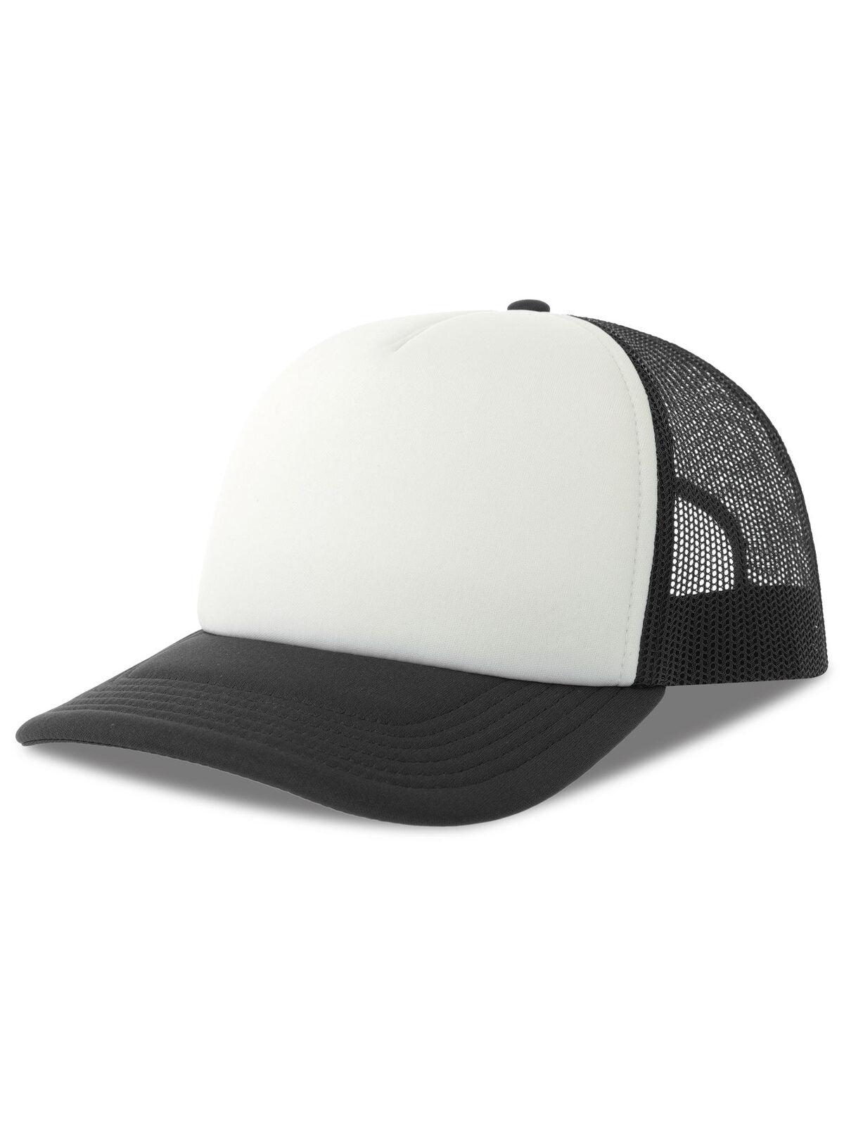 Trucker Caps Rapper-S Weiß-Schwarz bestickbar und bedruckbar – LA1970
