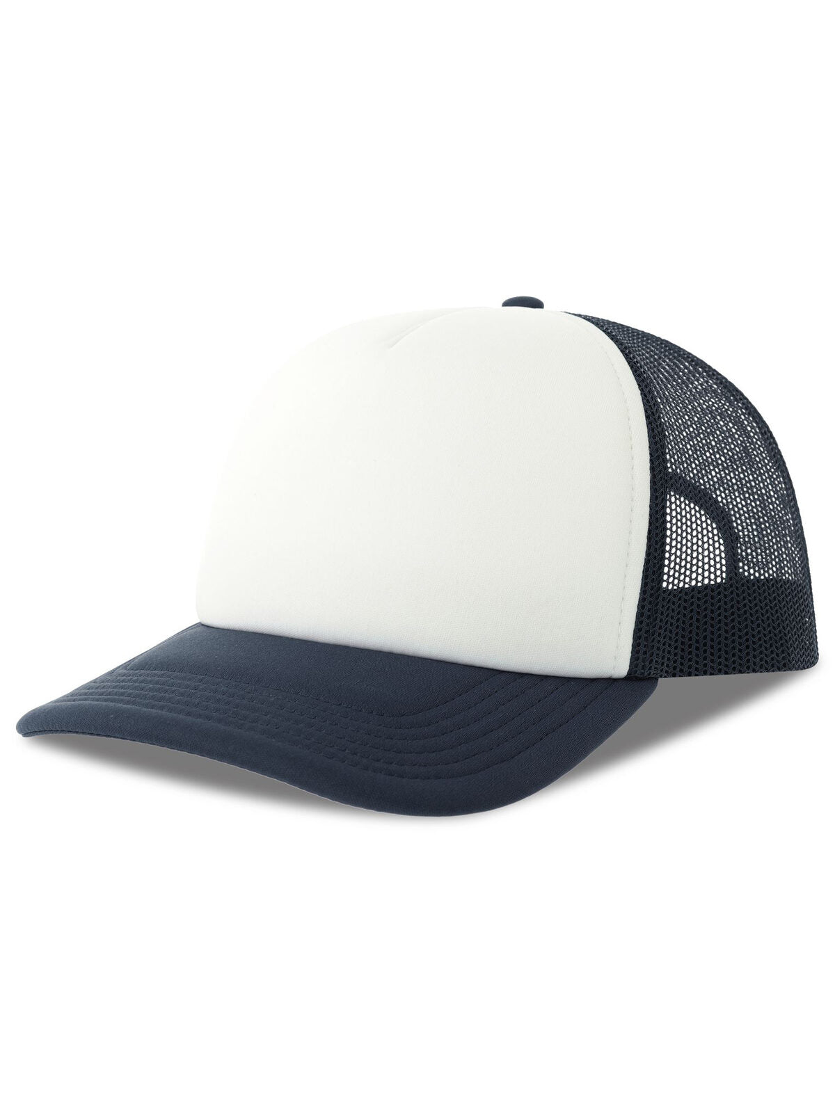 Trucker Caps Rapper-S Weiß-Marineblau bestickbar und bedruckbar – LA1970