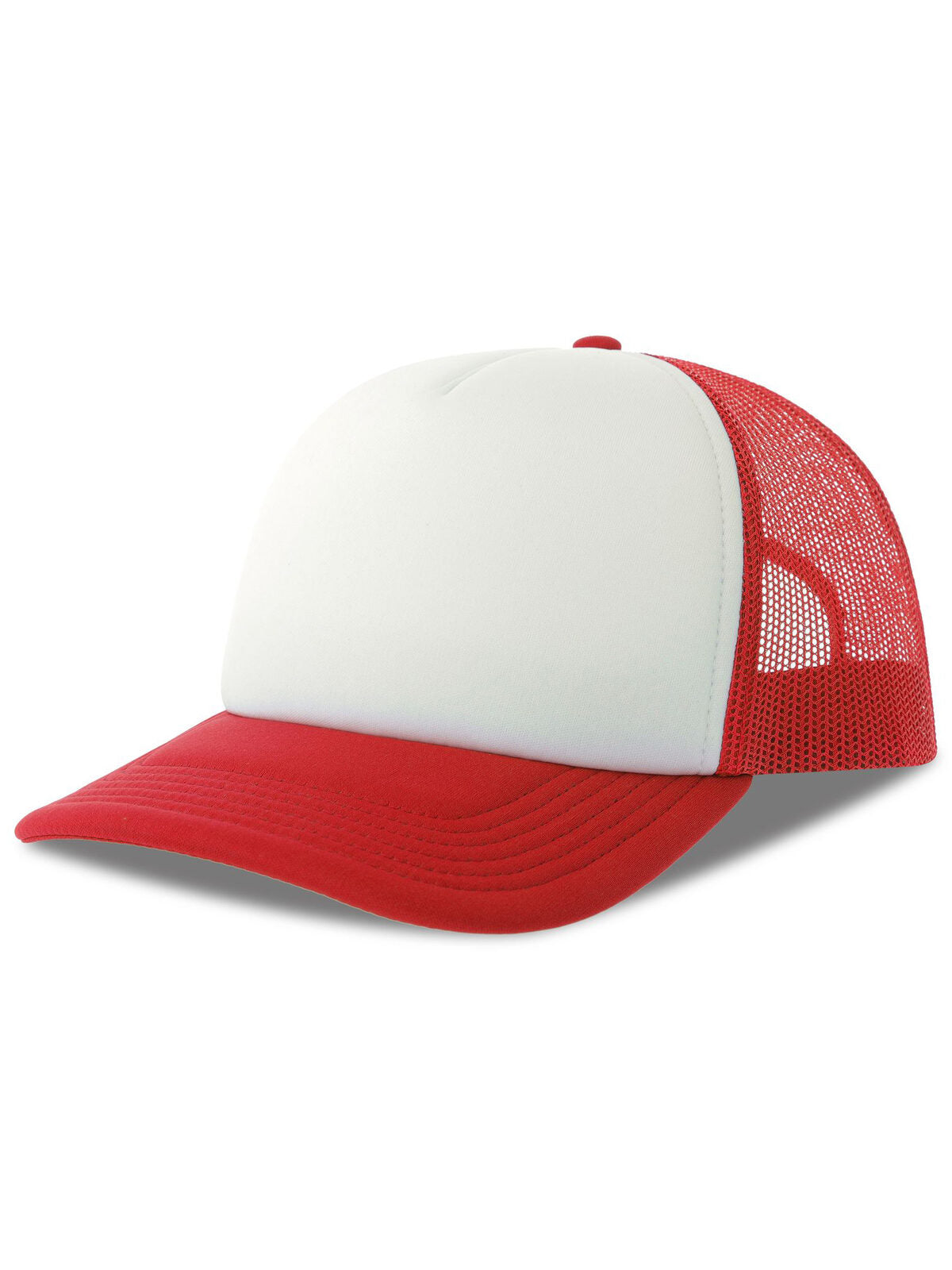 Trucker Caps Rapper-S Weiß-Rot bestickbar und bedruckbar – LA1970