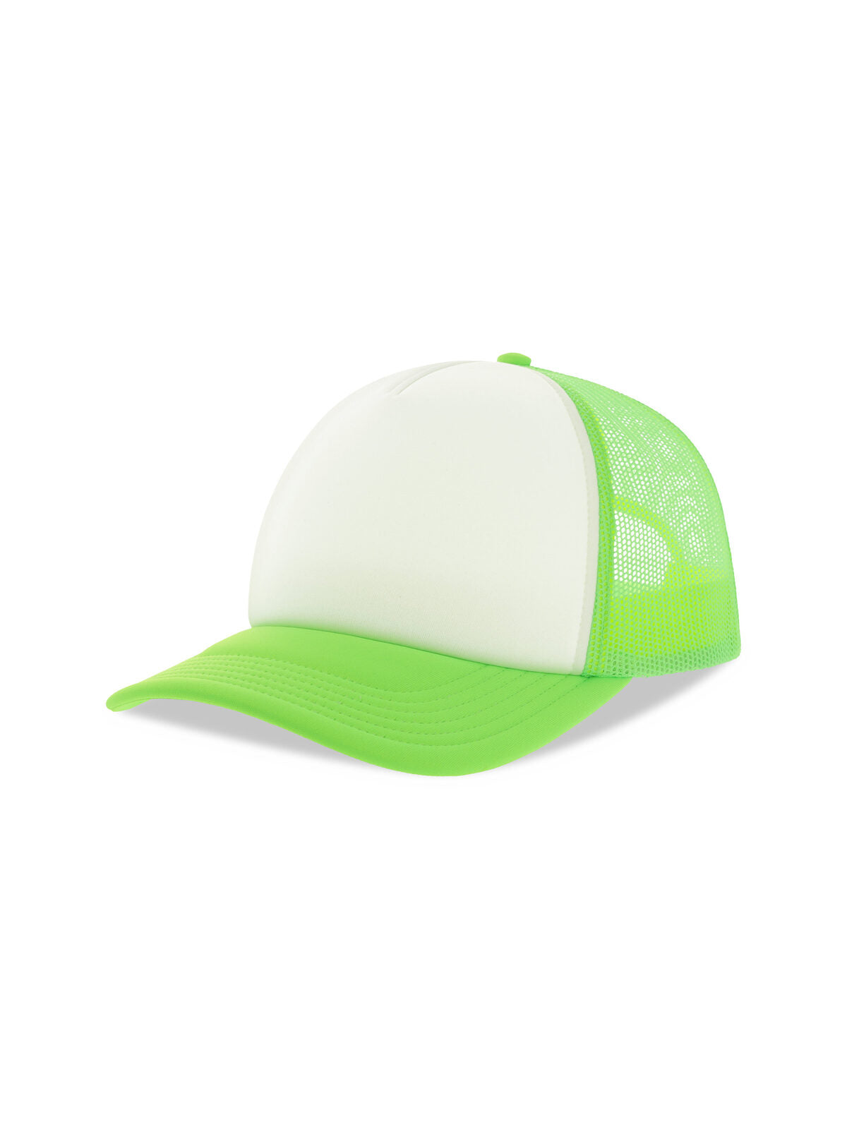 Trucker Caps Rapper-S Weiß-green fluo bestickbar und bedruckbar – LA1970