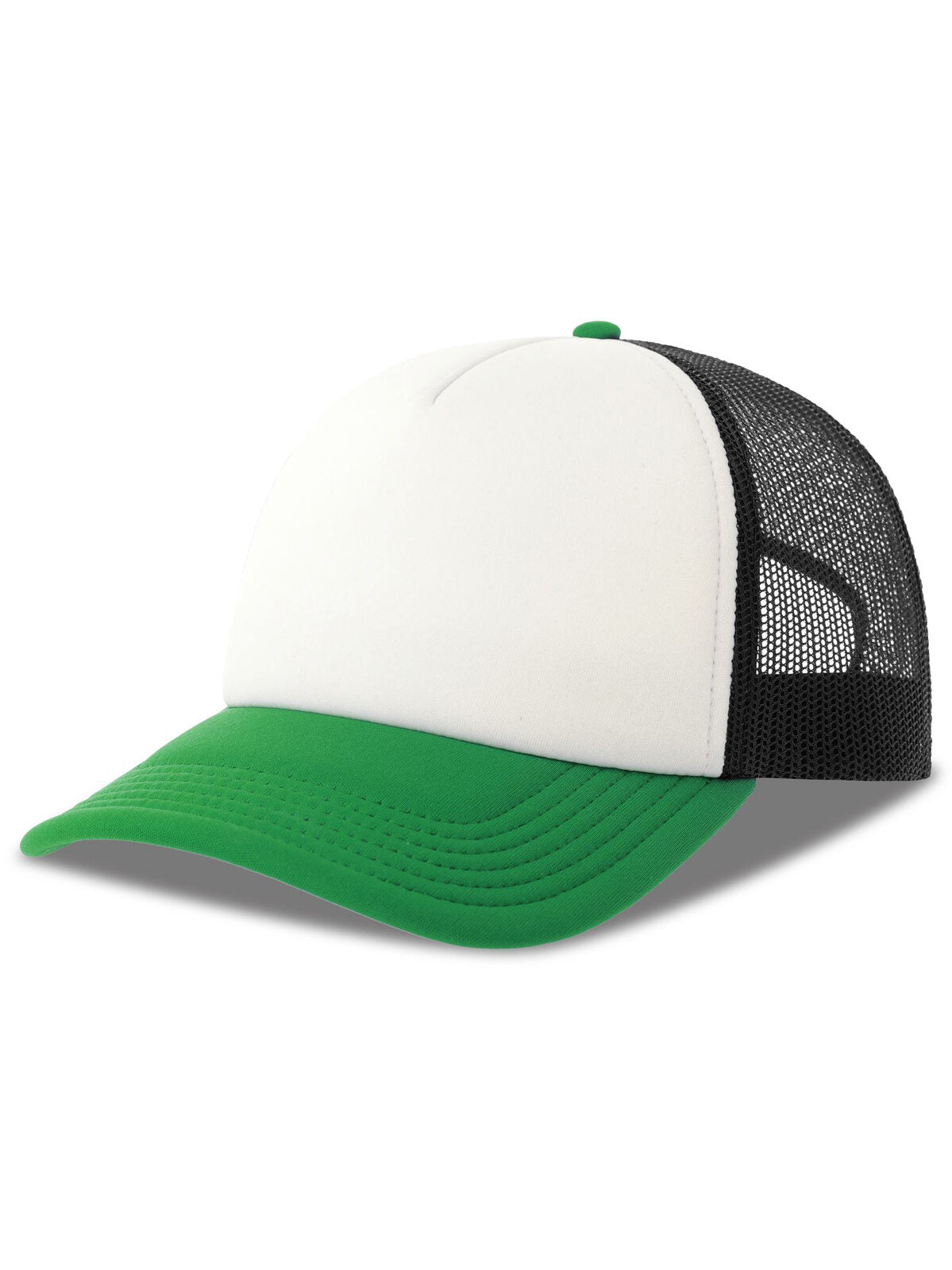 Trucker Caps Rapper-S Weiß-Schwarz-green bestickbar und bedruckbar – LA1970