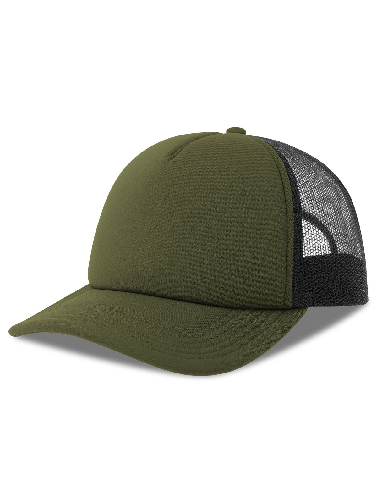 Trucker Caps Rapper-S olive-Schwarz bestickbar und bedruckbar – LA1970