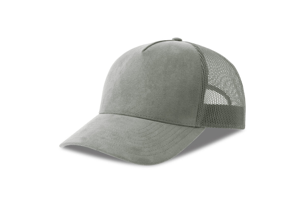 Trucker Caps Rapper Suede-S Grau bestickbar und bedruckbar – LA1970