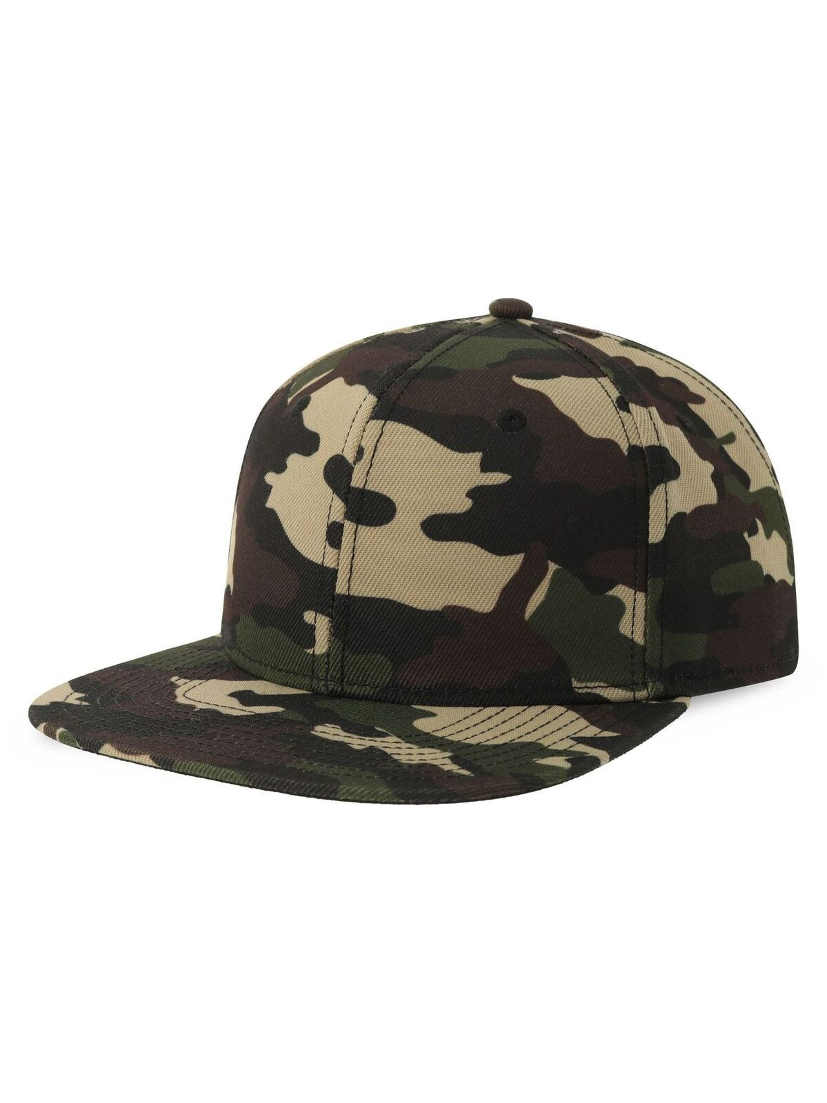 Baseball Caps Snap Back-S camou/Schwarz bestickbar und bedruckbar – LA1970