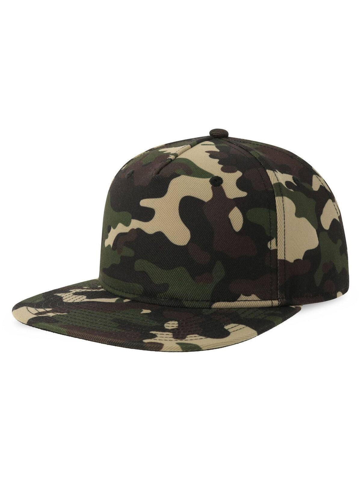 Baseball Caps Snap Five-S camou/Schwarz bestickbar und bedruckbar – LA1970