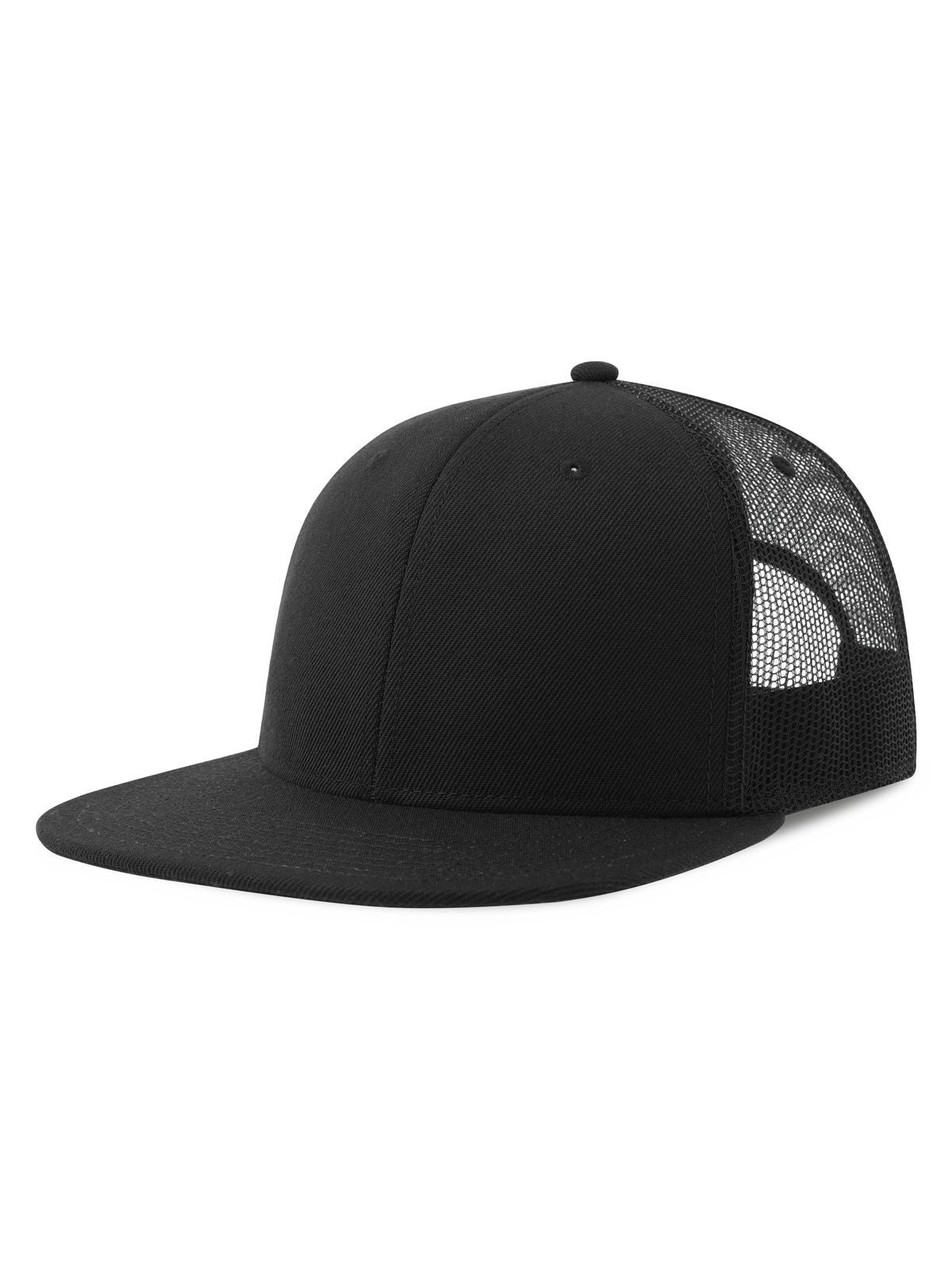 Trucker Caps Snap Mesh-S Schwarz-Schwarz bestickbar und bedruckbar – LA1970