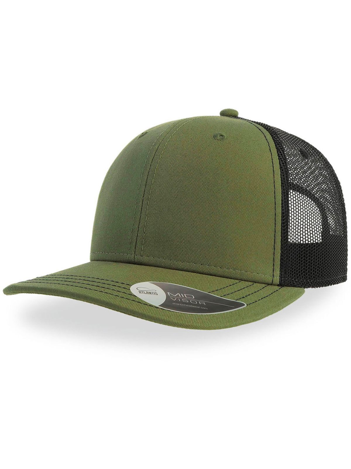 Trucker Caps Sonic olive-Schwarz bestickbar und bedruckbar – LA1970