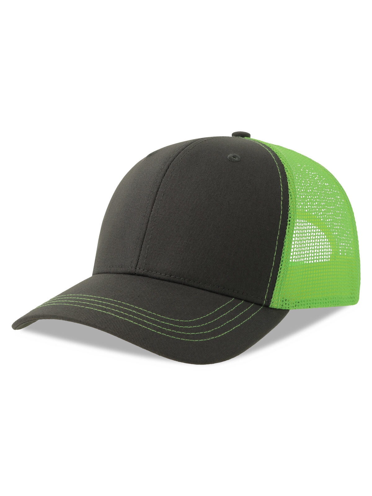 Trucker Caps Sonic-S dark Grau/green fluo bestickbar und bedruckbar – LA1970