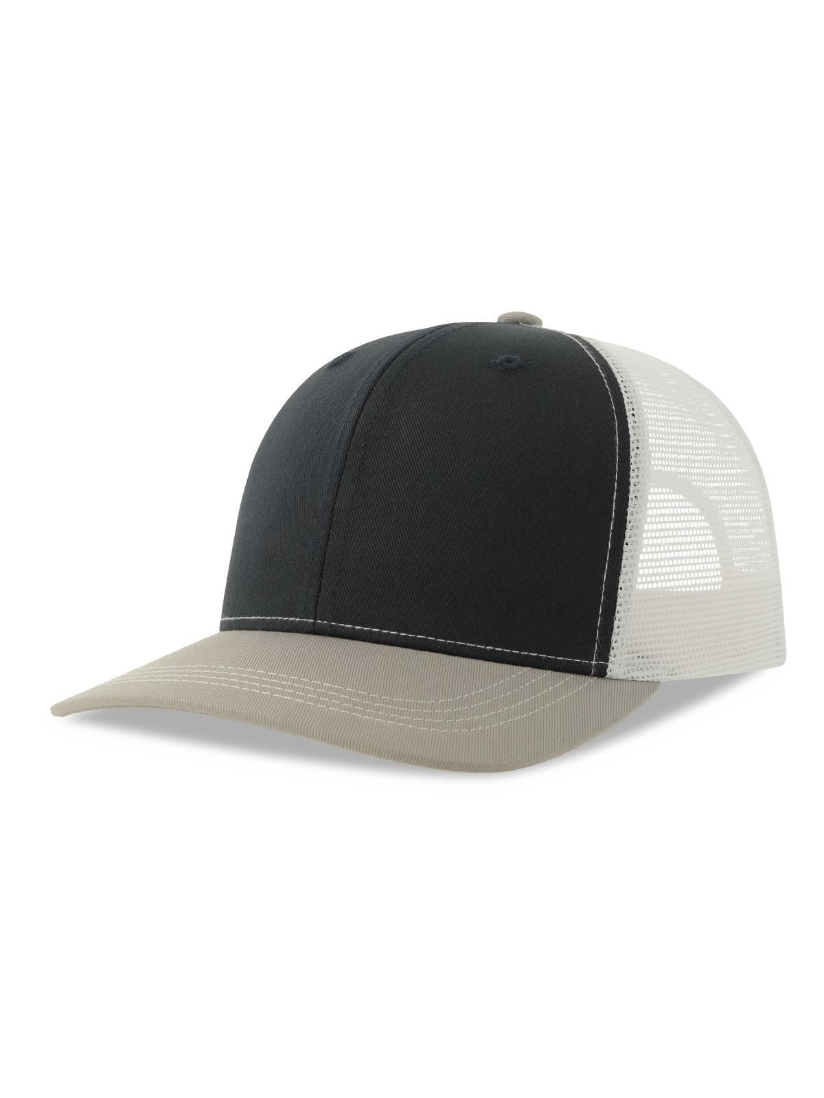 Trucker Caps Sonic-S Marineblau-Grau melange-Weiß bestickbar und bedruckbar – LA1970