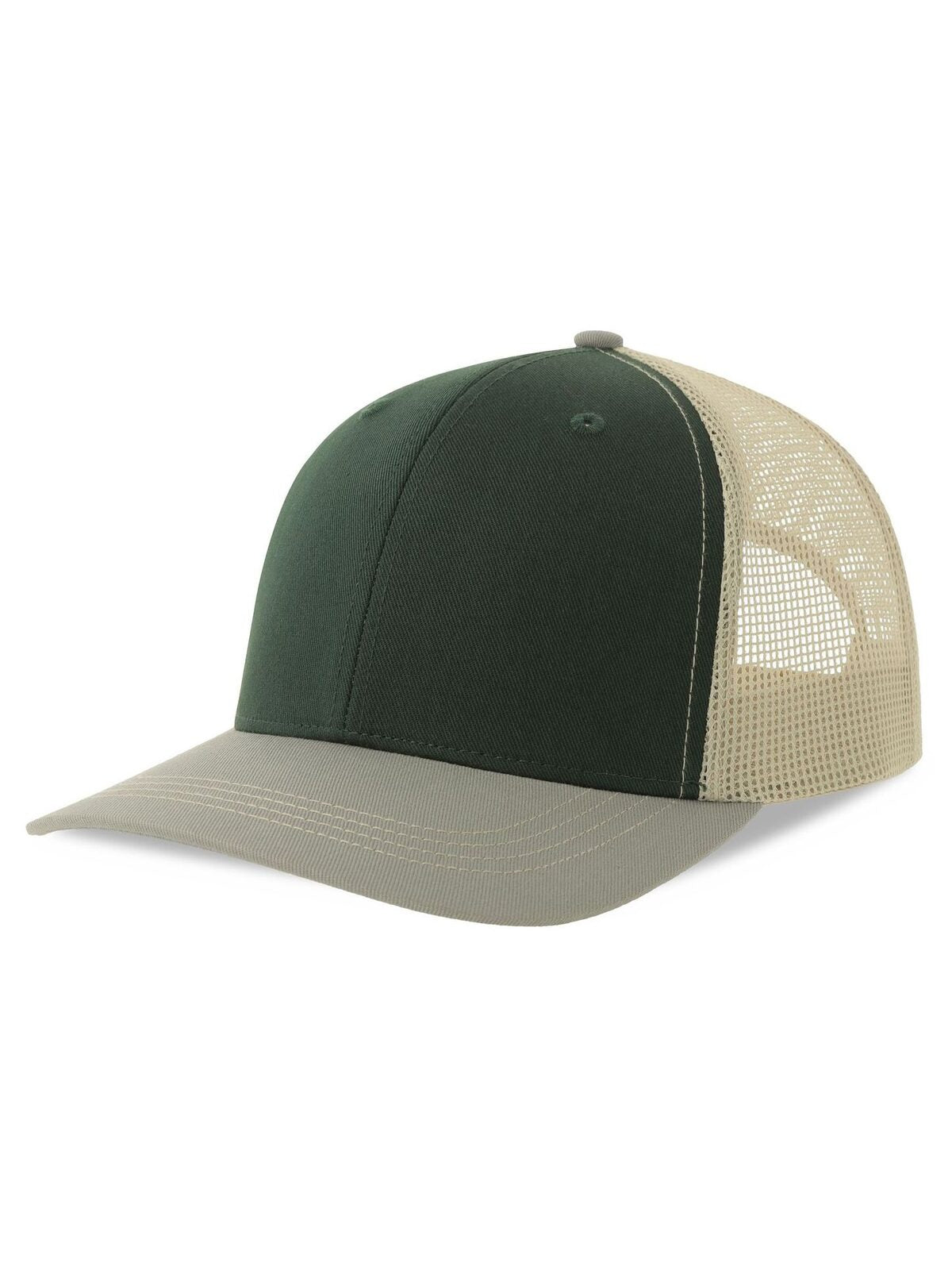 Trucker Caps Sonic-S Flaschengrün/Grau/stone bestickbar und bedruckbar – LA1970