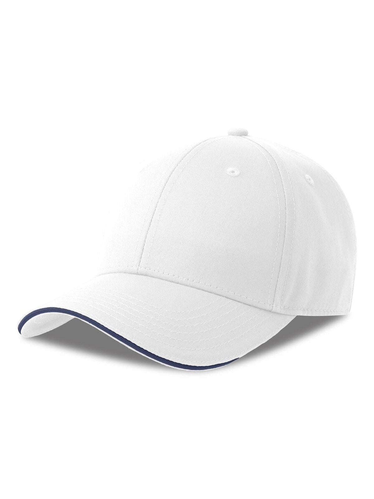 Baseball Caps Sport sandwich-S Weiß-Marineblau bestickbar und bedruckbar – LA1970