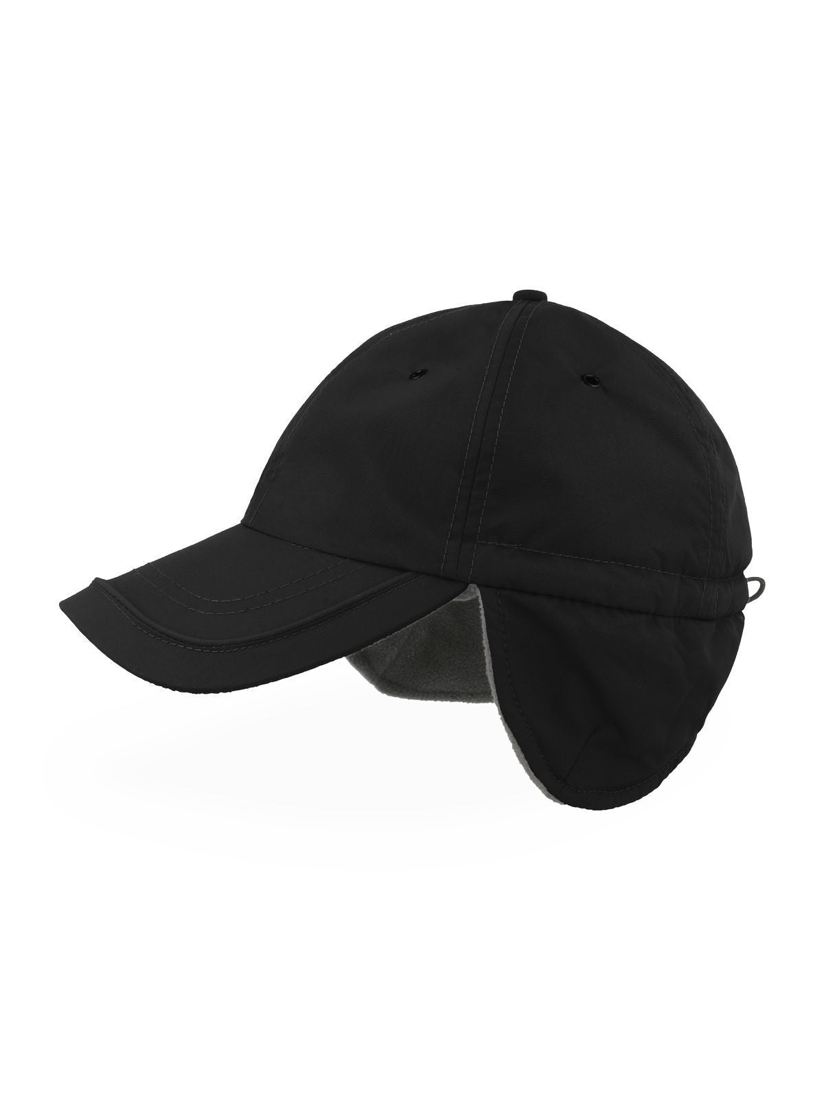 Baseball Caps Techno Flap-S Schwarz bestickbar und bedruckbar – LA1970