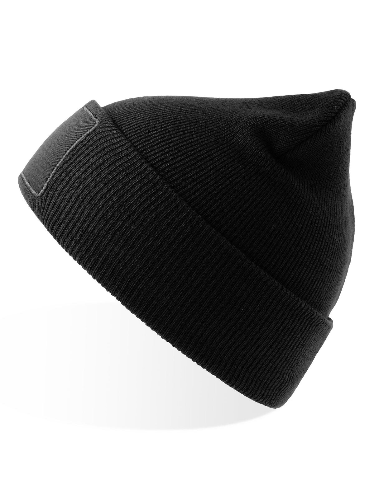 Beanies Wind-S With Patch Schwarz bestickbar und bedruckbar – LA1970