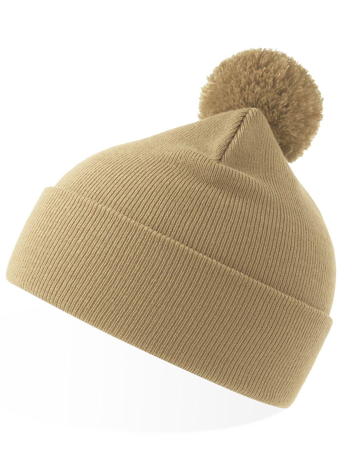 Beanies Wind-S With Pompom Beige bestickbar und bedruckbar – LA1970