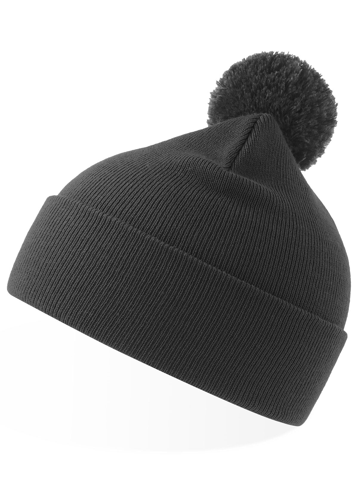 Beanies Wind-S With Pompom Dunkelgrau bestickbar und bedruckbar – LA1970