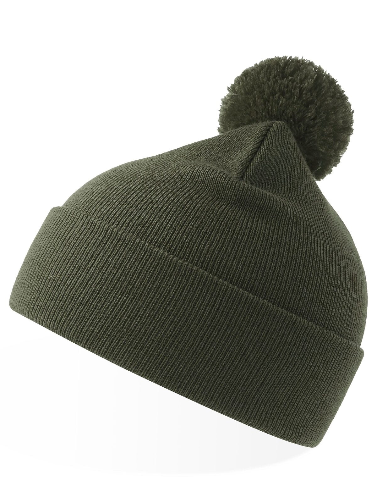 Beanies Wind-S With Pompom Oliv bestickbar und bedruckbar – LA1970