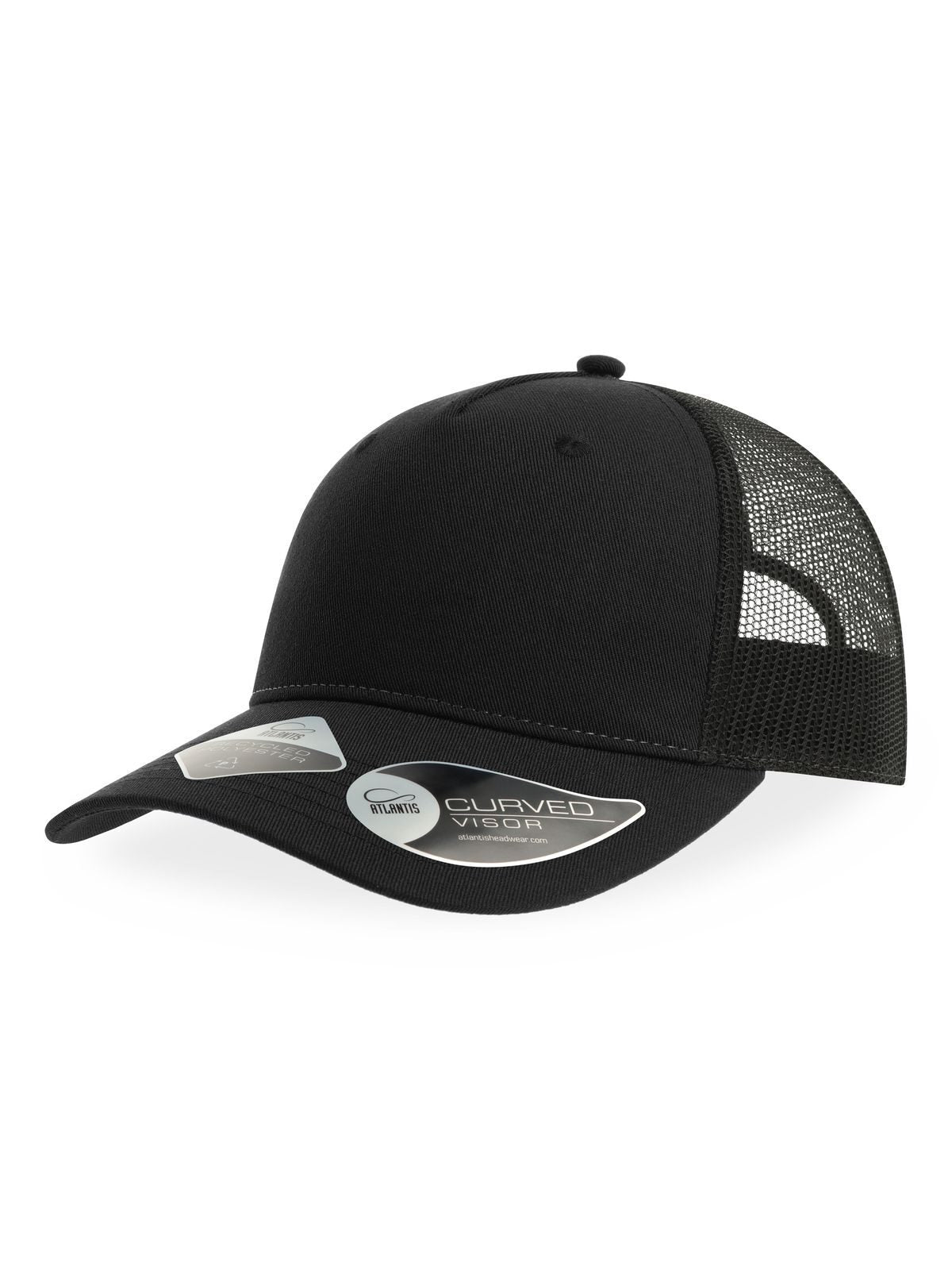 Trucker Caps Zion Schwarz-Schwarz bestickbar und bedruckbar – LA1970