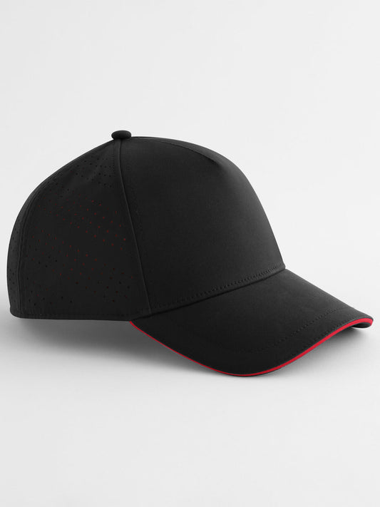 Baseball Caps ACCELERATE CAP Schwarz/Rot bestickbar und bedruckbar – LA1970
