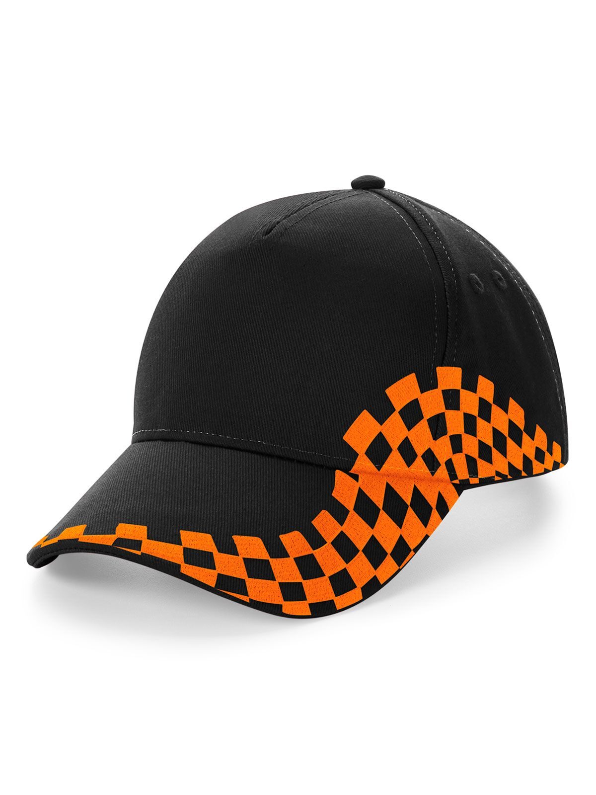 Baseball Caps Grand Prix Cap Schwarz/orange bestickbar und bedruckbar – LA1970