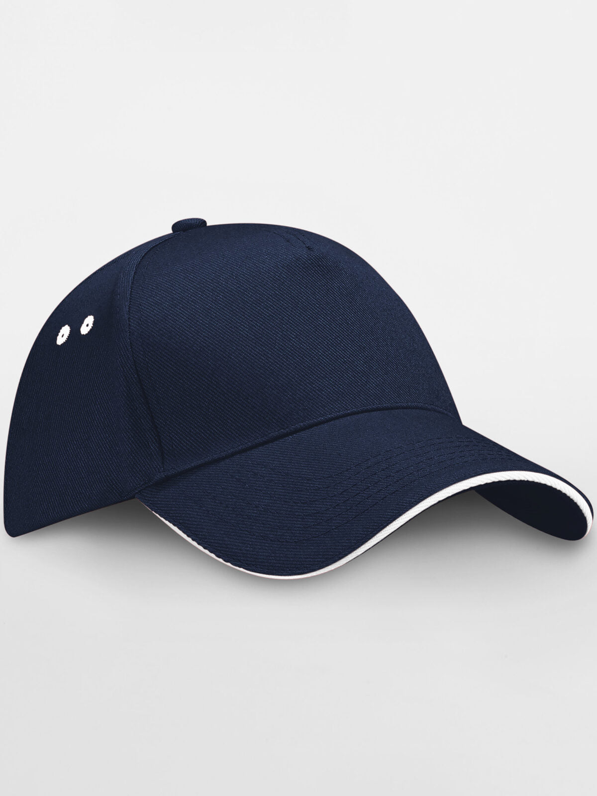 Baseball Caps Ultimate 5 Panel Cap - Sandwich Peak french Marineblau/Weiß bestickbar und bedruckbar – LA1970