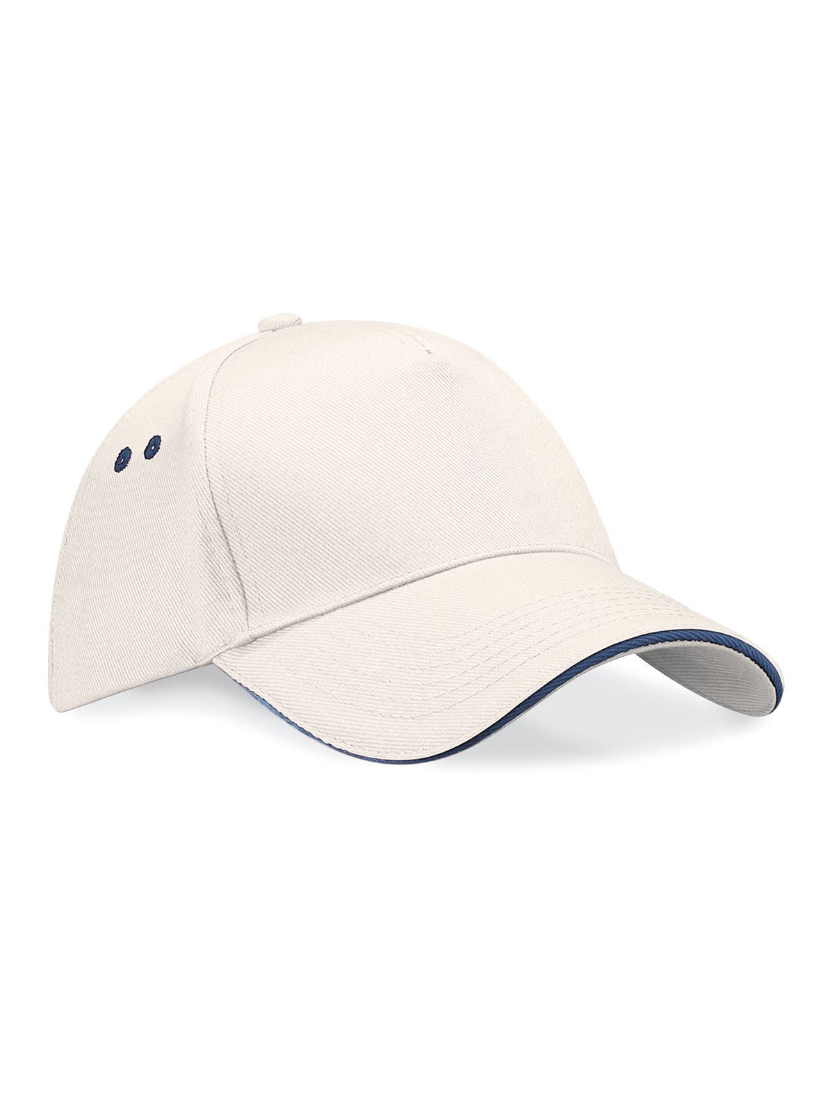 Baseball Caps Ultimate 5 Panel Cap - Sandwich Peak putty/french Marineblau bestickbar und bedruckbar – LA1970