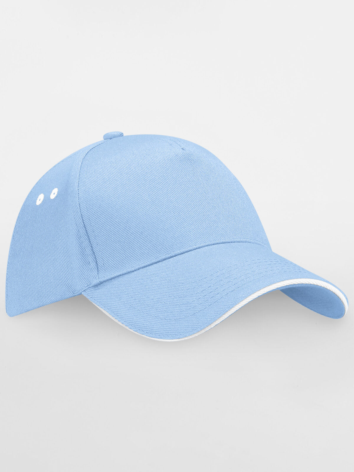 Baseball Caps Ultimate 5 Panel Cap - Sandwich Peak sky blue/Weiß bestickbar und bedruckbar – LA1970