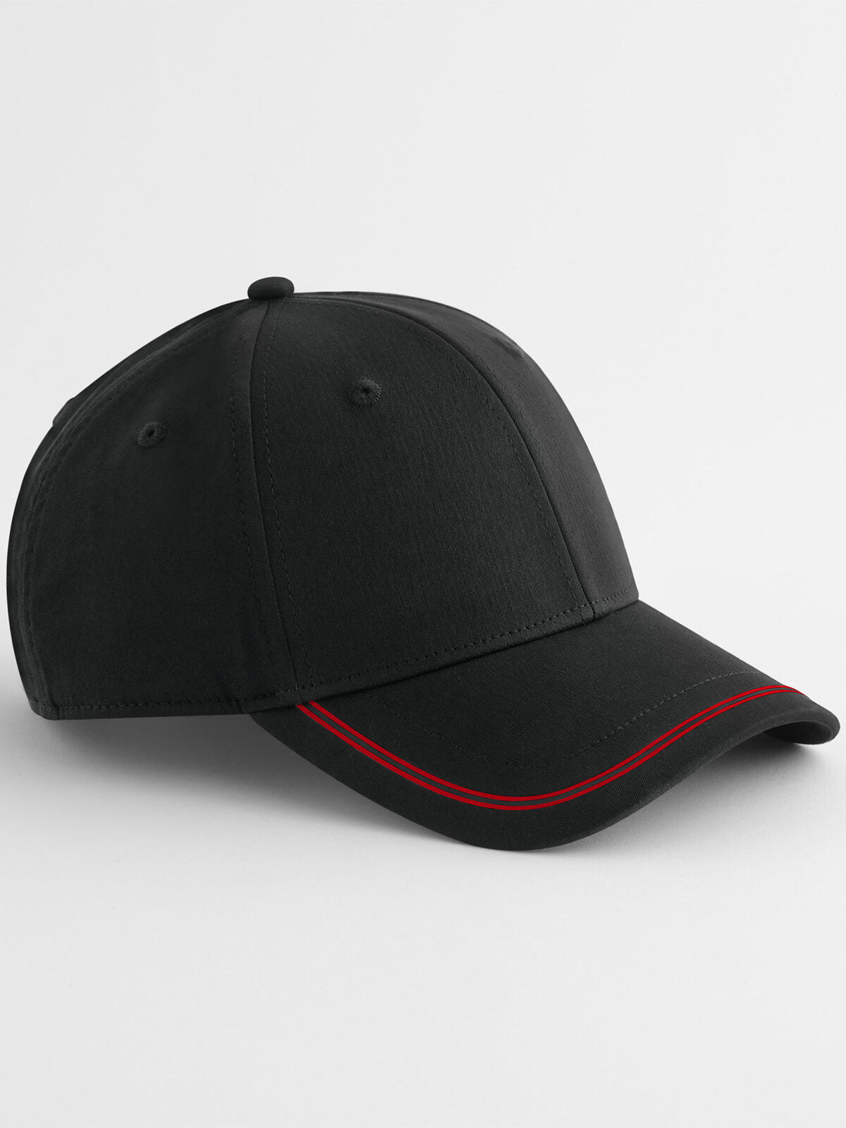 Baseball Caps Match day cap Schwarz/Rot bestickbar und bedruckbar – LA1970
