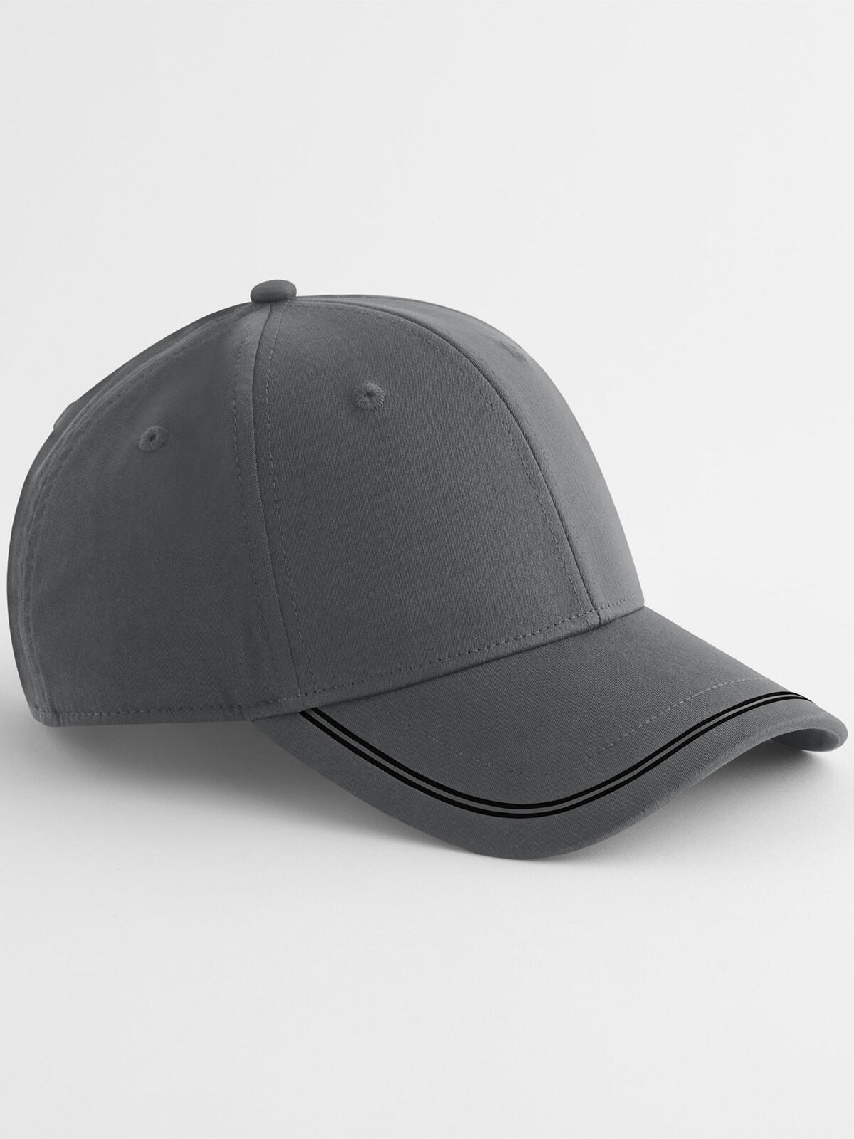 Baseball Caps Match day cap gunmetal Grau/Schwarz bestickbar und bedruckbar – LA1970