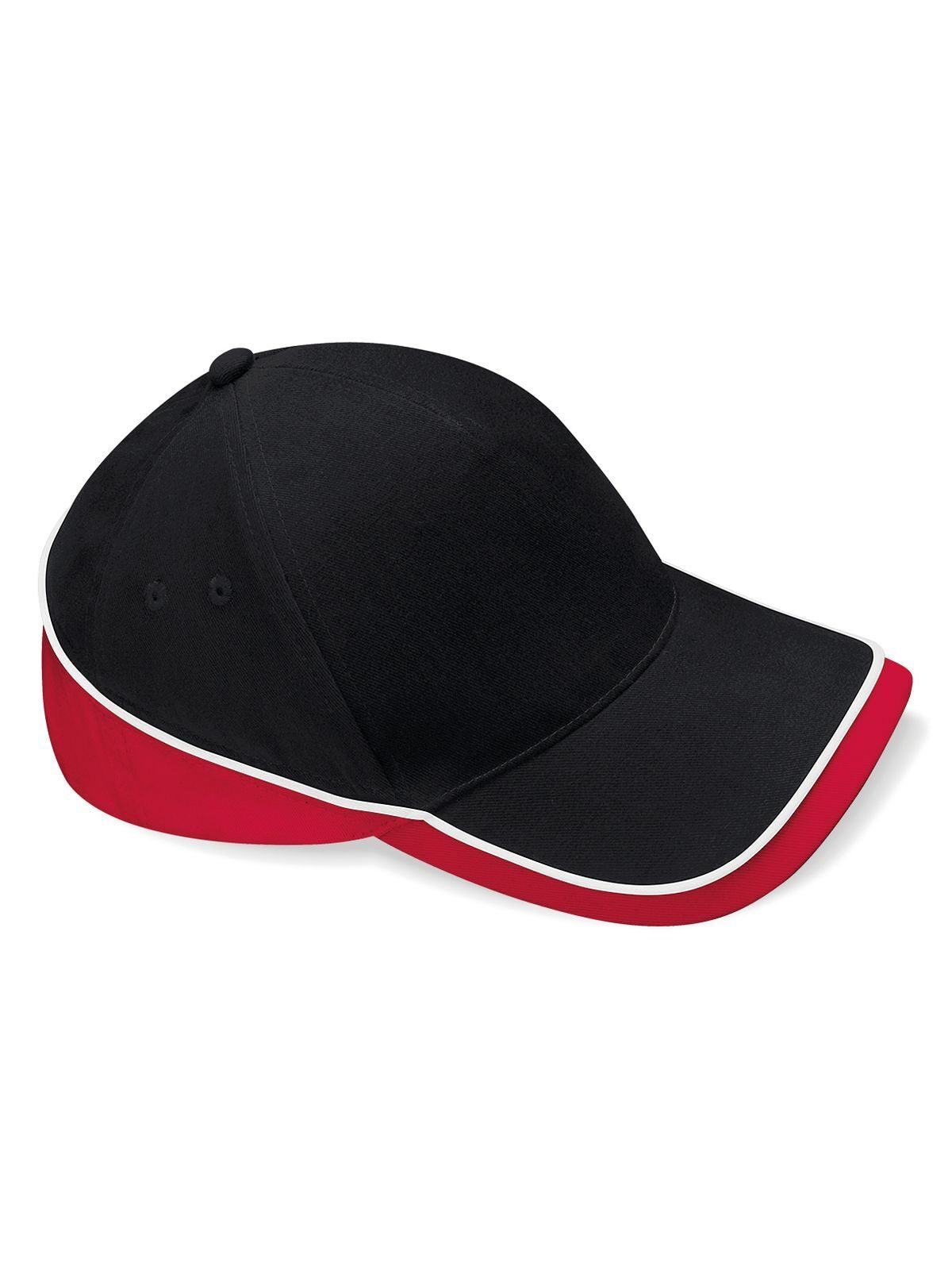 Baseball Caps Teamwear Competition Cap Schwarz/classic Rot/Weiß bestickbar und bedruckbar – LA1970