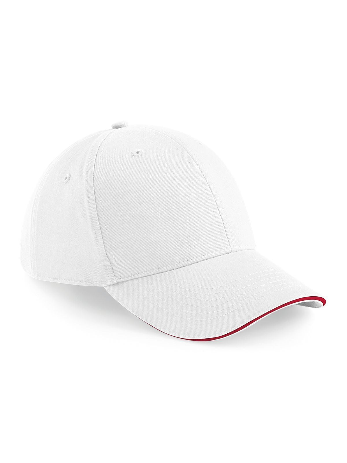 Baseball Caps Athleisure 6 Panel Cap Weiß/classic Rot bestickbar und bedruckbar – LA1970