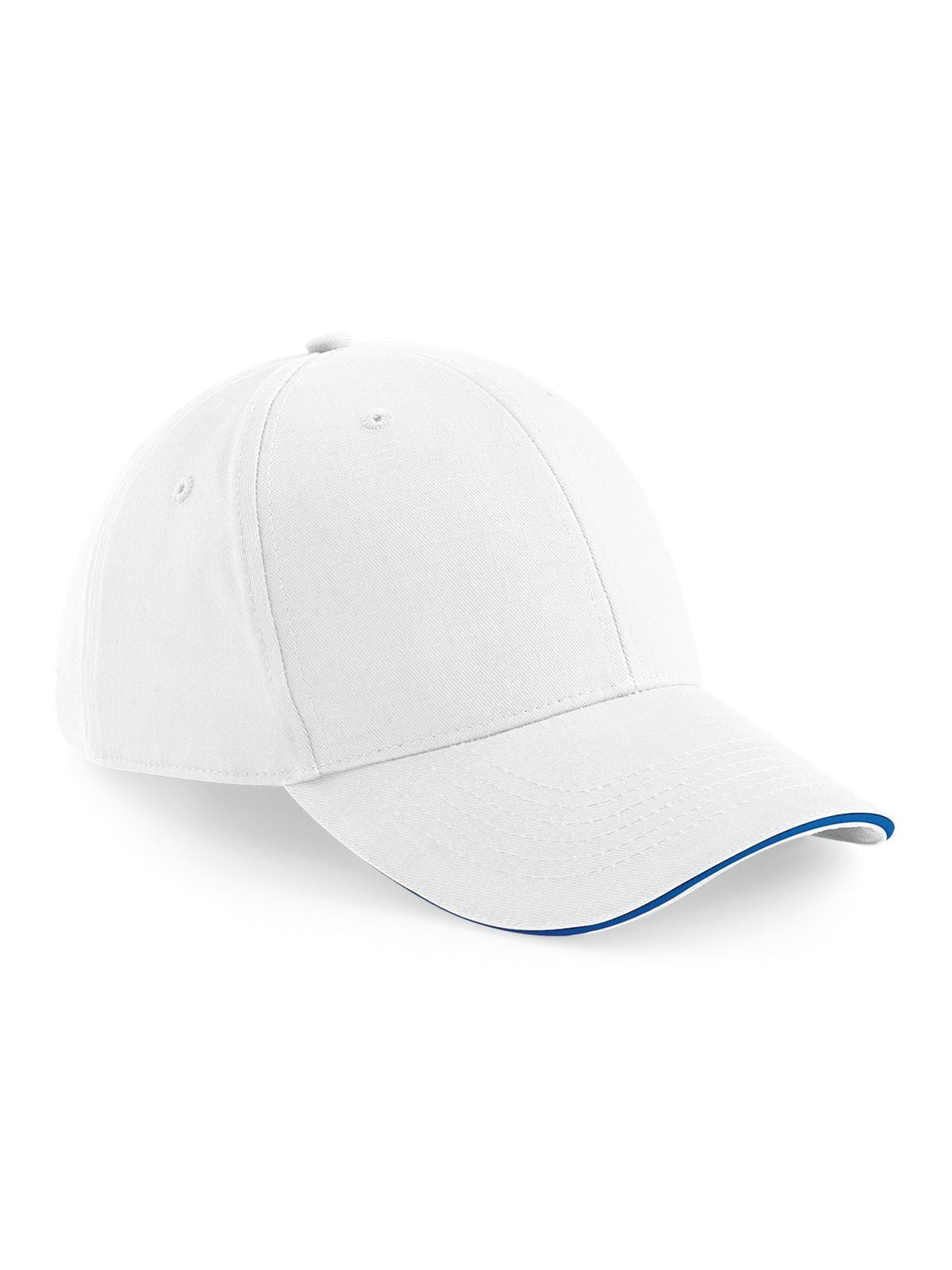 Baseball Caps Athleisure 6 Panel Cap Weiß/bright Royalblaublau bestickbar und bedruckbar – LA1970