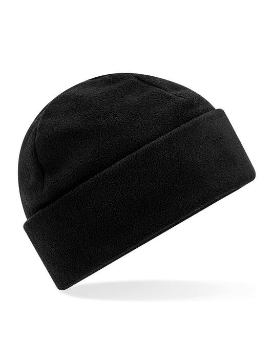 Beanies Recycled Fleece Cuffed Beanie Schwarz bestickbar und bedruckbar – LA1970