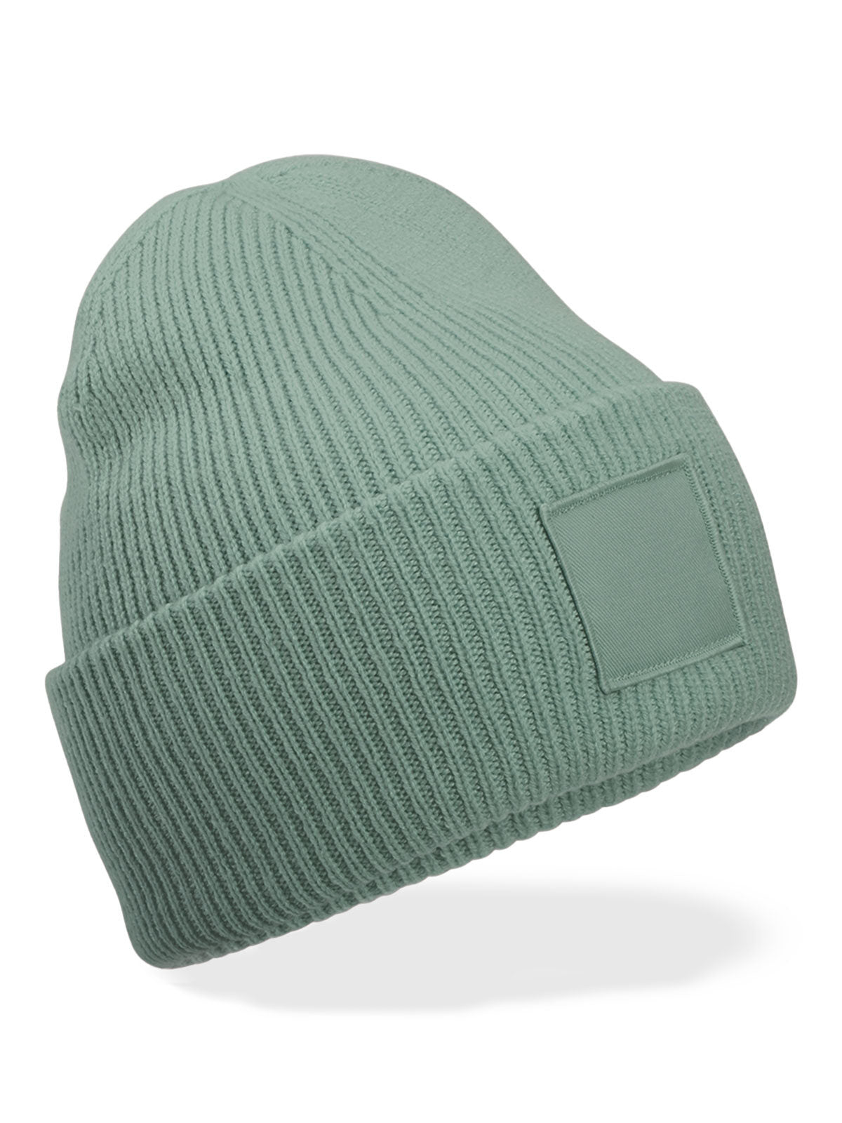 Beanies Deep Cuffed Tonal Patch Beanie dusty green bestickbar und bedruckbar – LA1970