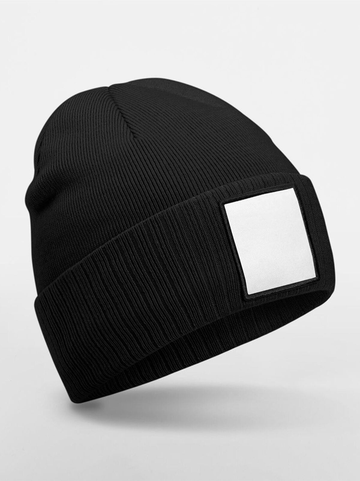 Beanies Appliqué Patch Beanie Schwarz/Weiß bestickbar und bedruckbar – LA1970