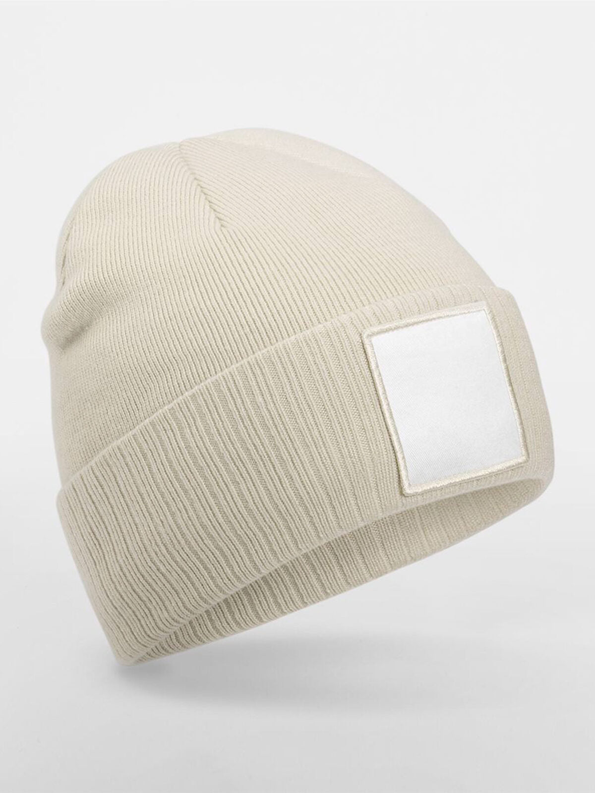 Beanies Appliqué Patch Beanie oatmeal/Weiß bestickbar und bedruckbar – LA1970