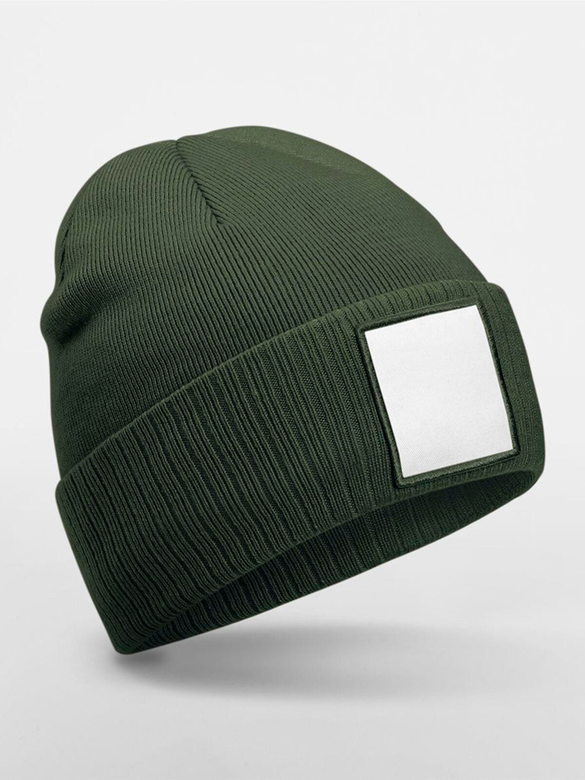 Beanies Appliqué Patch Beanie olive green/Weiß bestickbar und bedruckbar – LA1970