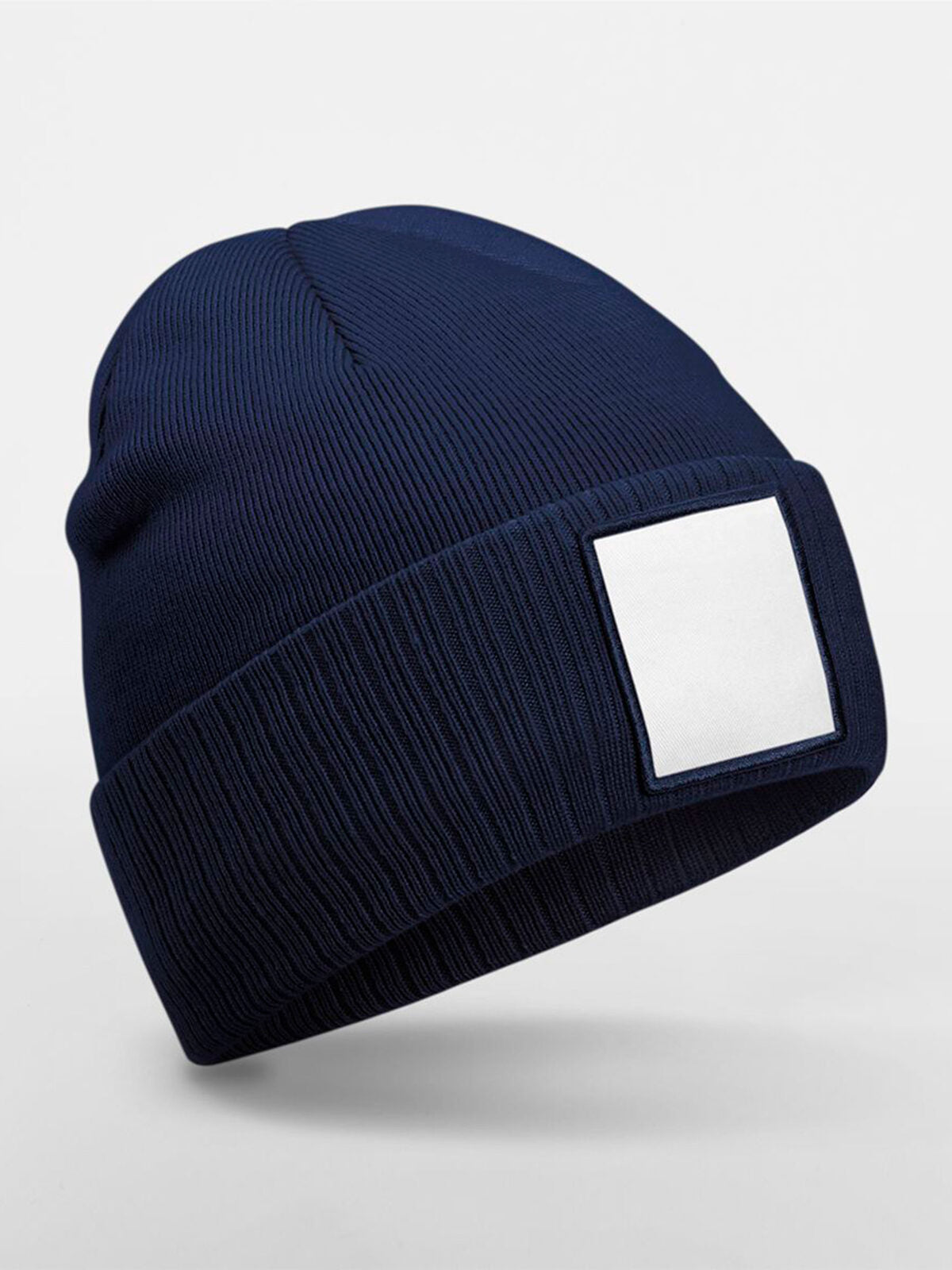 Beanies Appliqué Patch Beanie oxford Marineblau/Weiß bestickbar und bedruckbar – LA1970