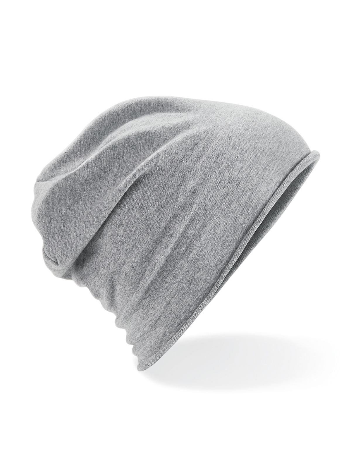 Beanies Jersey Beanie heather Grau bestickbar und bedruckbar – LA1970