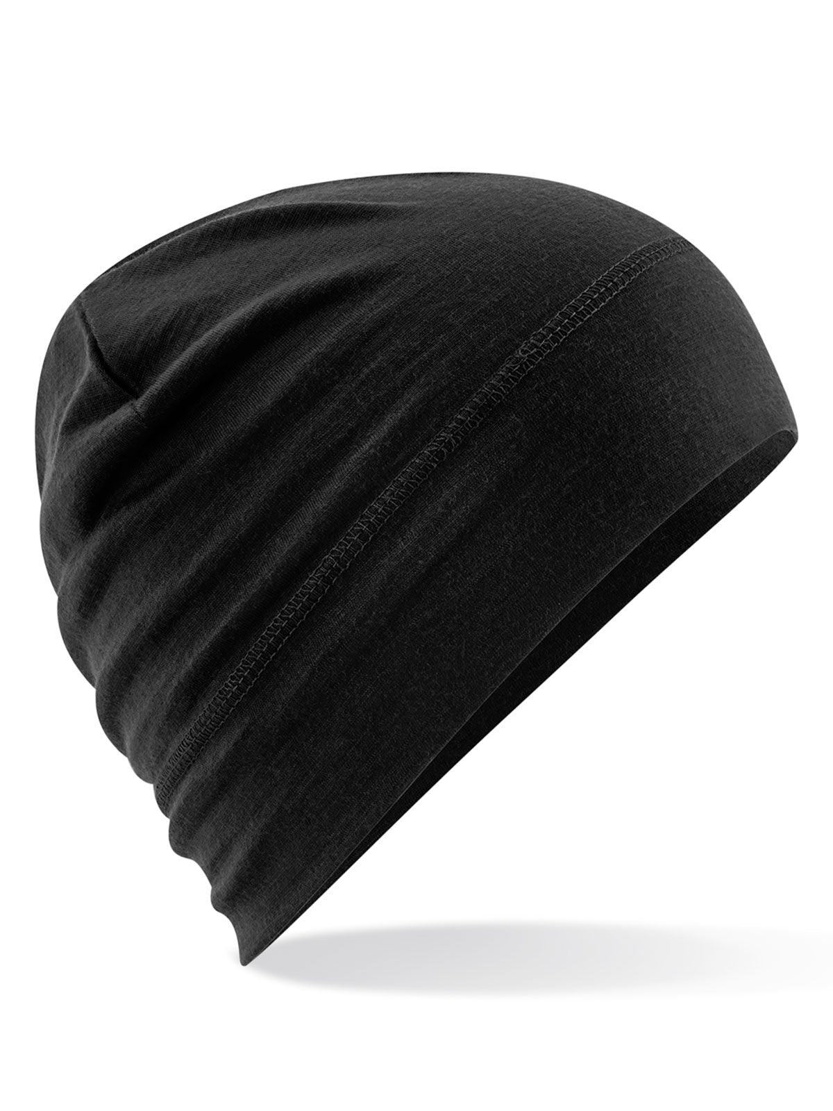 Beanies Merino Beanie Schwarz bestickbar und bedruckbar – LA1970