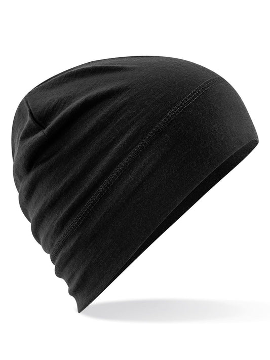 Beanies Merino Beanie Schwarz bestickbar und bedruckbar – LA1970