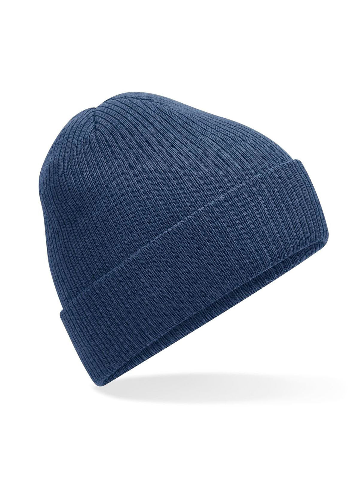 Beanies Polylana® Ribbed Beanie Steel Blue bestickbar und bedruckbar – LA1970