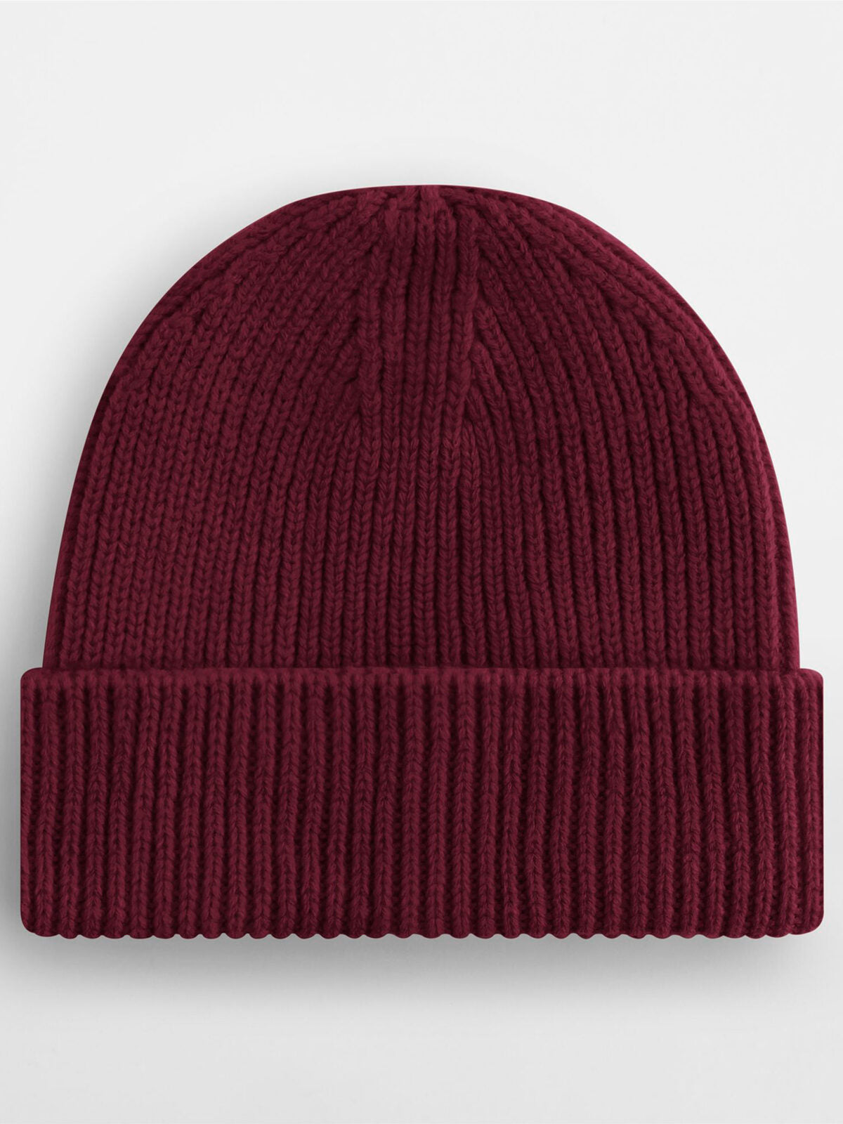 Beanies Engineered Knit Ribbed Beanie Bordeaux bestickbar und bedruckbar – LA1970