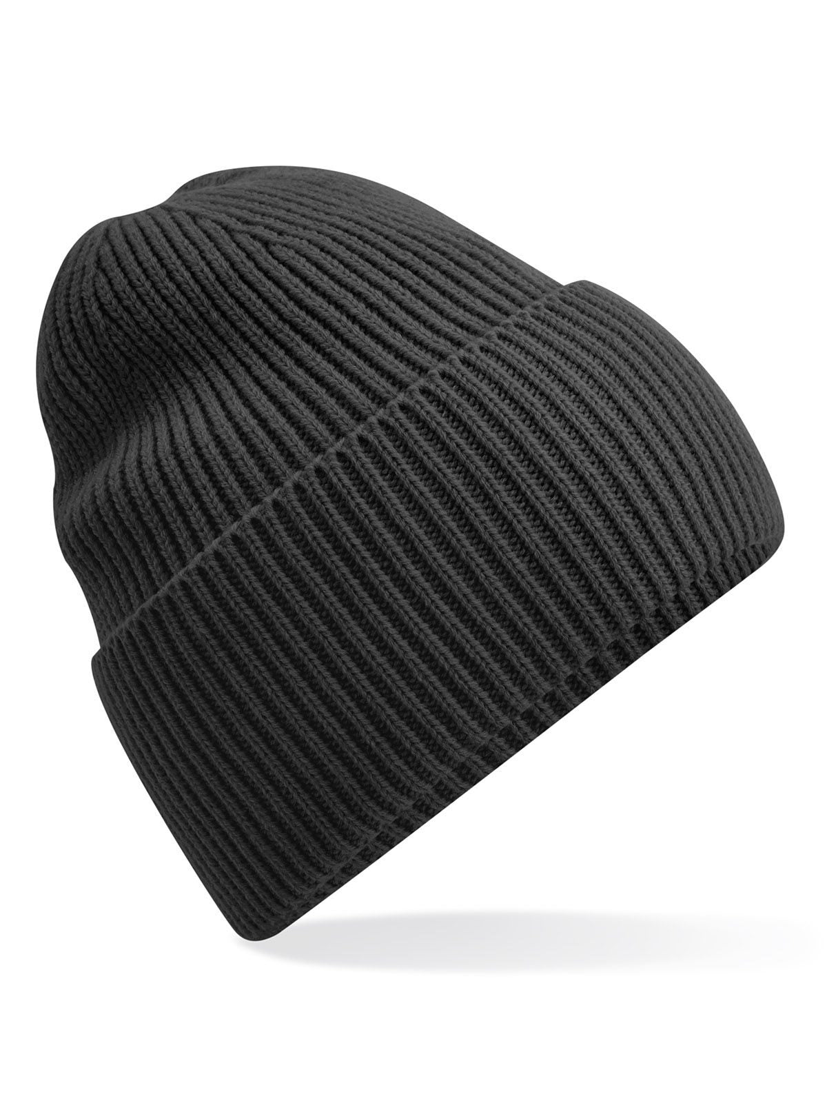 Beanies Oversized Cuffed Beanie charcoal bestickbar und bedruckbar – LA1970