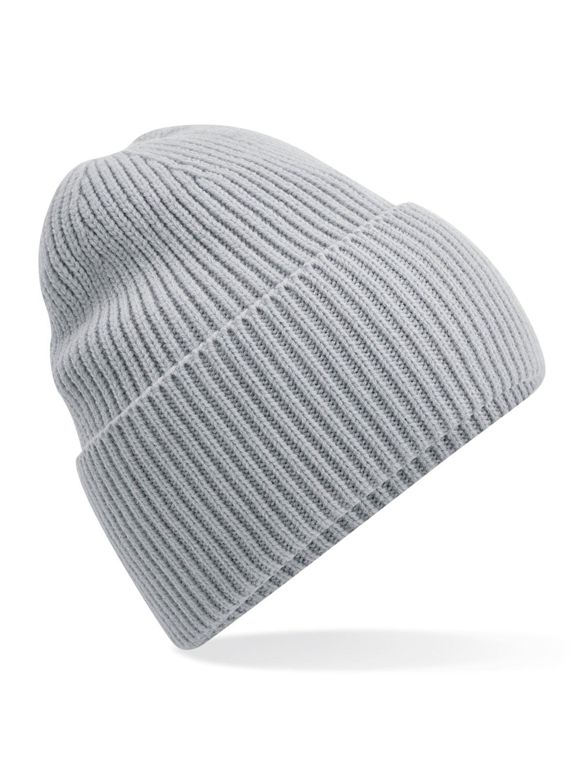 Beanies Oversized Cuffed Beanie Hellgrau bestickbar und bedruckbar – LA1970